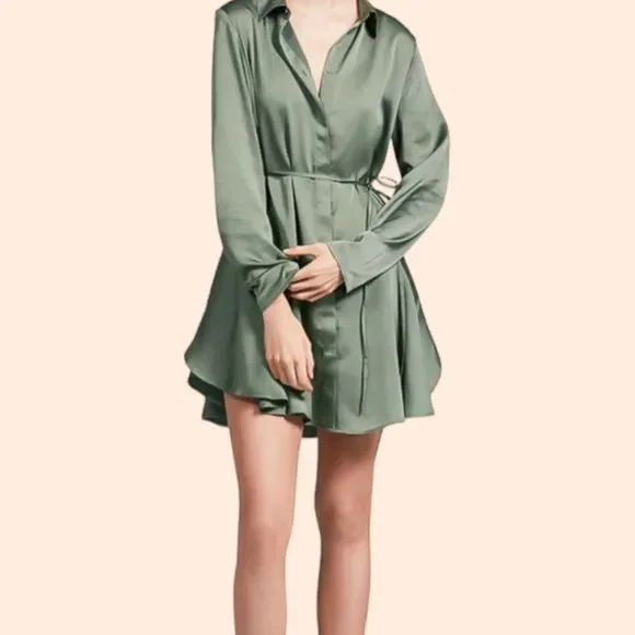 The Fifth Label | Dresses | The Fifth Label Green Satin Mini Dress |  Poshmark